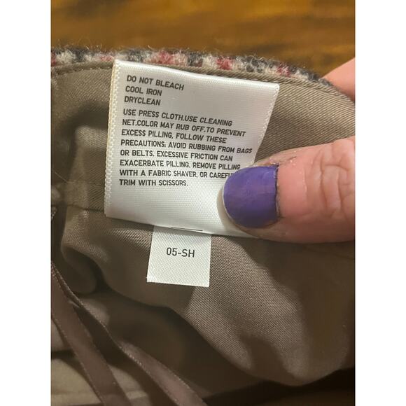 Uniqlo Plaid Wool Blend Mini Skirt 12 Preppy Academia Classic Workwear Old Money - Picture 6 of 9